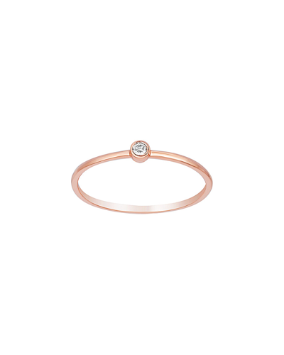 Ariana Rabbani Single Diamond Rose Gold Ring In Pink
