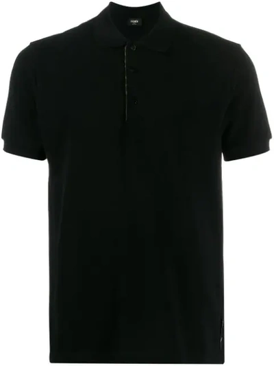 Fendi Printed Ff Detailed Polo Shirt In Black