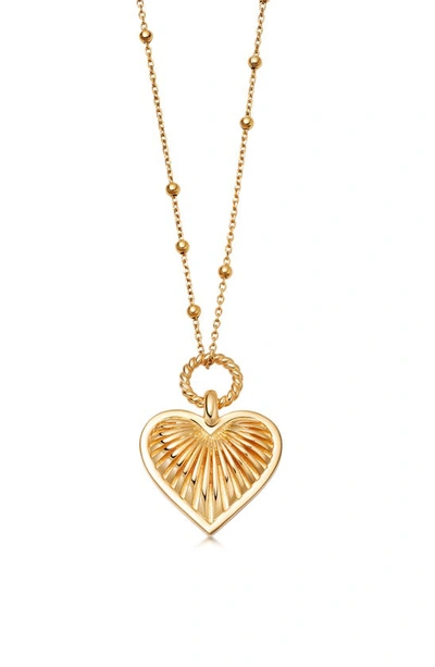 Missoma 18k Gold-plated Ridged Heart Pendant Necklace