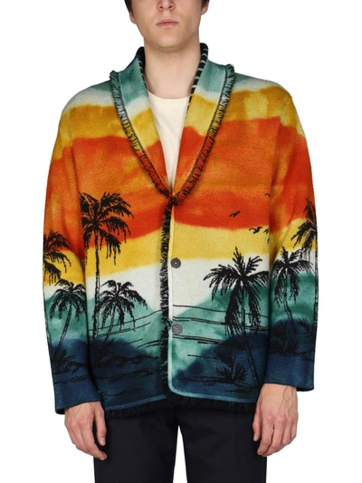 Alanui Paradise Island Relaxed-fit Wool Cardigan In Multicolour