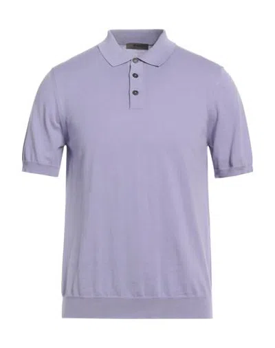 +39 Masq Man Sweater Light Blue Size L Cotton, Polyamide In Purple