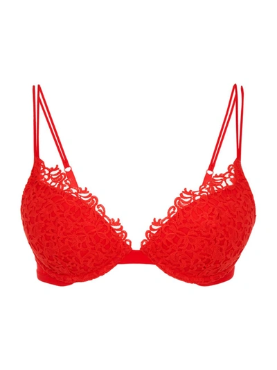 La Perla Full-cup Padded Underwire Push-up Bra In Red