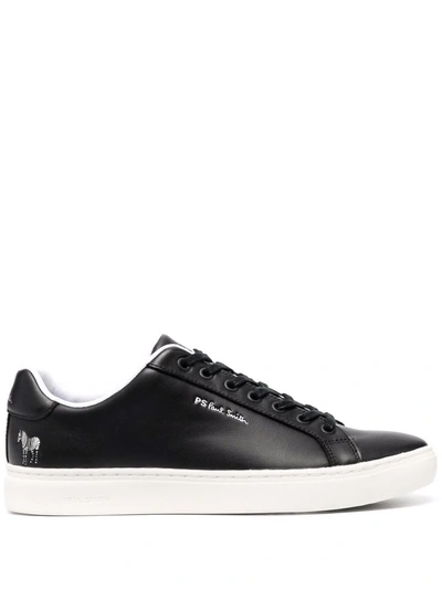 Ps By Paul Smith Lea Panelled Leather Sneakers In Black