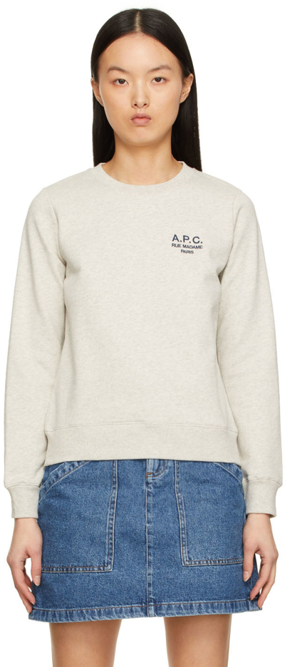 Apc 'skye' Sweatshirt With Embroidered Logo In Grey