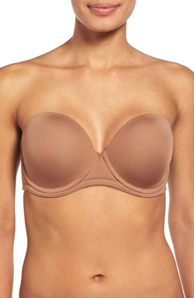 Wacoal Red Carpet Full Figure Underwire Strapless Bra 854119 In Pecan- Nude 02