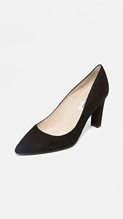 Lk Bennett Sersha Suede Block Heel Pumps In Black