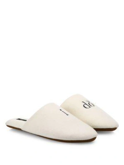 Minnie Rose I Do Cashmere Slippers In White