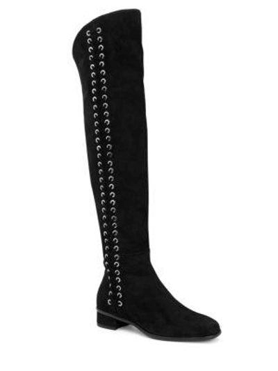 Aquatalia Lucrezia Leather Knee-high Boots In Black