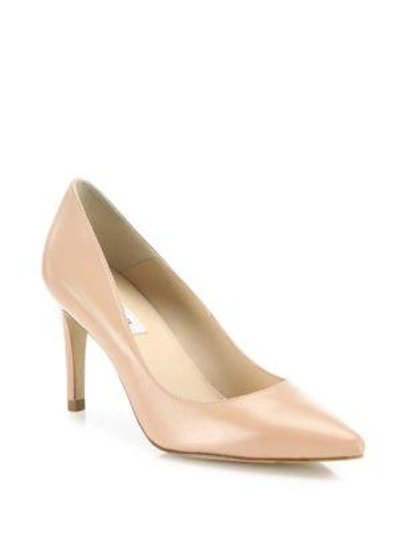 Lk Bennett Florete Leather Point Toe Pumps In Trench