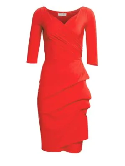 La Petite Robe Di Chiara Boni Florian Side Ruffle Dress In Red