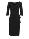 La Petite Robe Di Chiara Boni Florian Side Ruffle Dress In Black