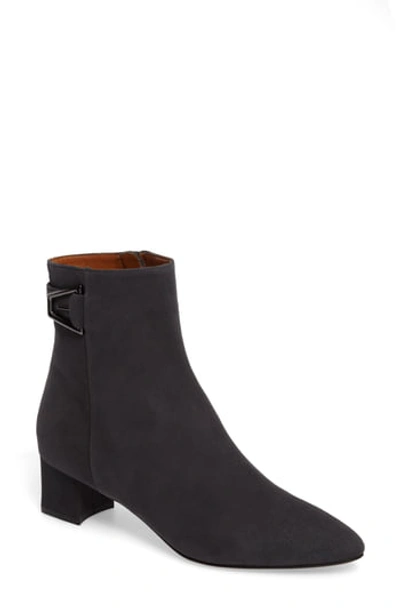 Aquatalia Pina Buckle Suede Booties In Anthracite