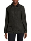Barbour Classic Beadnell Waxed Cotton Jacket In Sage