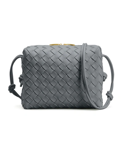 Bottega Veneta Loop Small Intrecciato Napa Shoulder Bag In Grigio