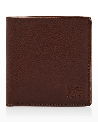 Il Bisonte Men's Slim Bi-fold Leather Wallet In Dark Brown