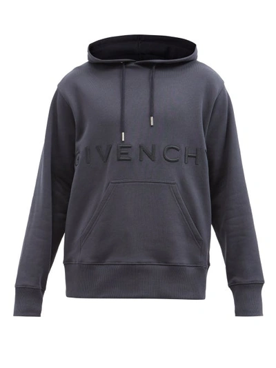 Givenchy Mens Night Blue Logo-embroidered Classic-fit Cotton-jersey Hoody M In Dark Blue