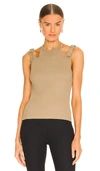 Dion Lee Womens Stone Holster Buckled Organic-cotton-blend Tank Top M