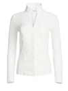 Akris Punto Elements Mesh-sleeve Blouse In Cream