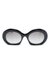 Loewe G832270x06 Half Moon-framed Acetate Sunglasses In Black