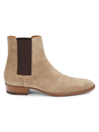 Saint Laurent Wyatt Suede Chelsea Boots In 9870 New Sigaro