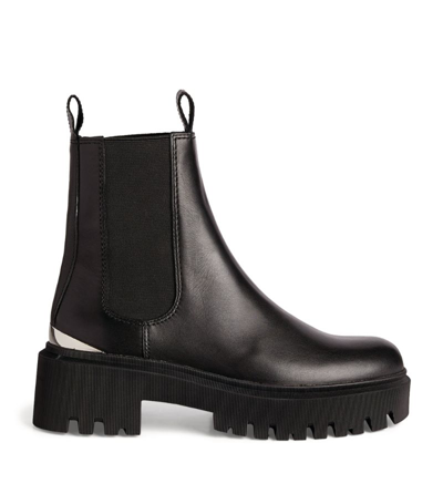 Maje Felsea Leather Chelsea Boots In Black