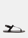 Saint Laurent Cassandra Logo-embellished Leather Sandals In Black