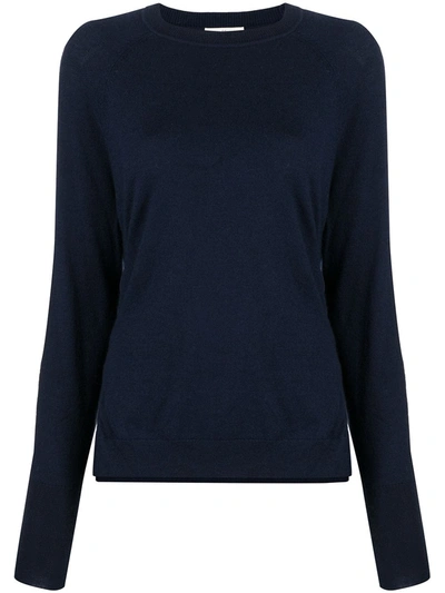 Onefifteen Side Ribbon Detail Cashmere Jumper In Blue