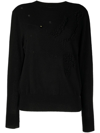 Onefifteen Distressed Detail Cashmere Jumper In Black