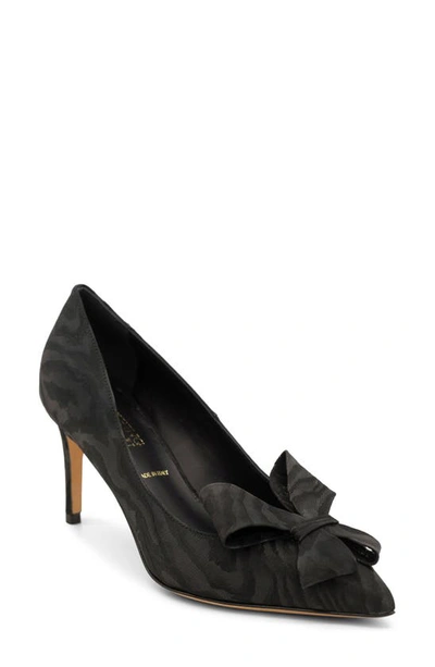 Something Bleu Caitlyn Pointed Toe Pump In Black Moire