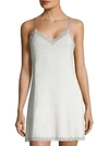 Natori Feathers Lace-trim Chemise In Light Heather Grey