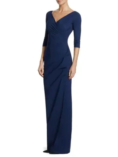 La Petite Robe Di Chiara Boni Florien Ruched Gown In Blue Klein