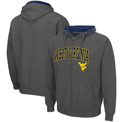 Colosseum Men's Charcoal West Virginia Mountaineers Arch Logo 3.0 Full-zip Hoodie