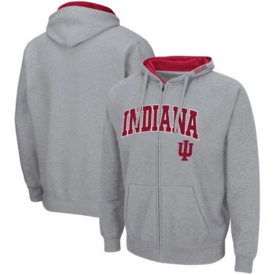 Colosseum Men's Heathered Gray Indiana Hoosiers Arch Logo 3.0 Pullover Hoodie