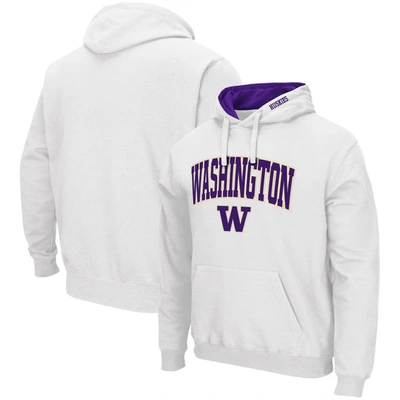 Colosseum Men's White Washington Huskies Arch Logo 3.0 Pullover Hoodie