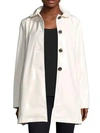 Jane Post High Shine Slicker Coat In White