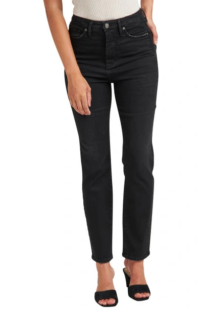 Silver Jeans Co. Women's Aikins High Rise Straight Leg Jeans In Black