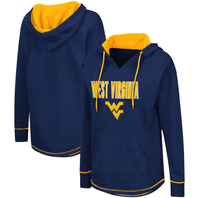 Colosseum Women's Navy West Virginia Mountaineers Tunic Pullover Hoodie