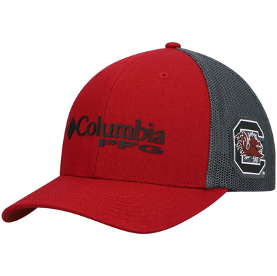 Columbia Men's Garnet And Charcoal South Carolina Gamecocks Pfg Snapback Hat In Garnet/charcoal