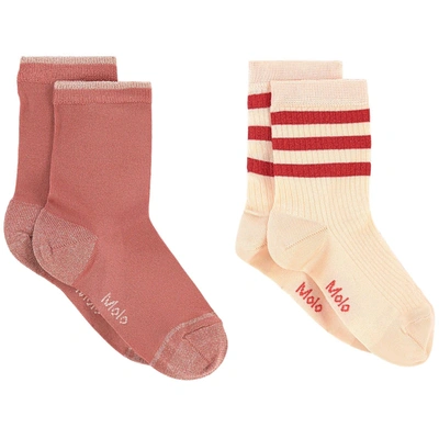 Molo Pack Of 2 Pearled Ivory Nella Socks In Cream