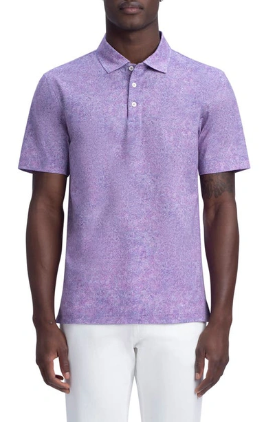Bugatchi Men's Ooohcotton Tech Victor Marble Polo Shirt In Berry