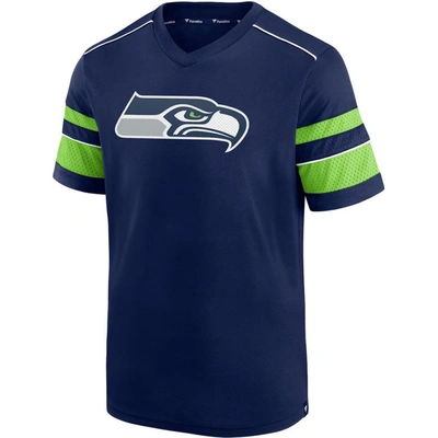 Fanatics Men's Dk Metcalf College Navy Seattle Seahawks Hashmark Name And Number V-neck T-shirt