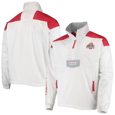 Columbia Men's White Ohio State Buckeyes Santa Ana Anorak Quarter-zip Jacket