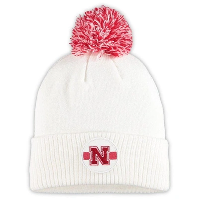 Adidas Originals Adidas White Nebraska Huskers Sideline Coaches Cuffed Knit Hat With Pom In Ncaane,whi