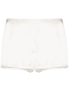 La Perla Silk-satin Night Shorts In White