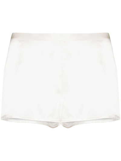 La Perla Silk-satin Night Shorts In White