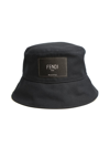 Fendi Logo-patch Bucket Hat In Blue