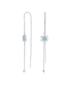 Bling Jewelry Snowflake Threader Earrings In Blue