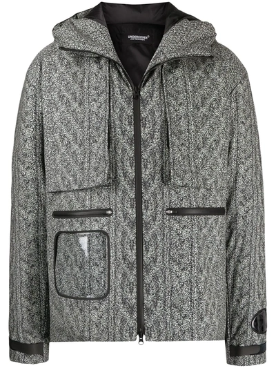 Undercover Printed Hooded Jacket In Grey