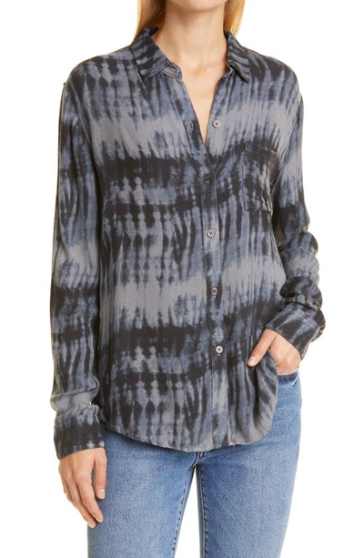 Rails Hunter Tie-dyed Button-front Shirt In Blue