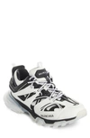 Balenciaga Men's Track Clear Sole Logo-patch Panelled Mesh, Nylon And Woven Trainers In Black,white